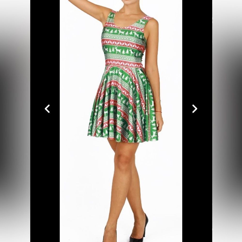 Christmas Holiday Dress Ugly Sweater party Sleeveless Stretch size large‎